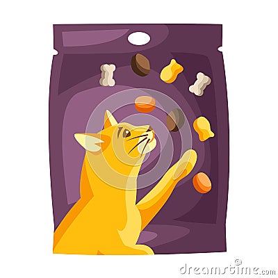 Illustration of cat food packaging. Vector Illustration