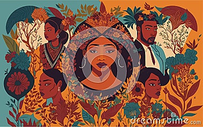 illustration that celebrates cultural diversity, featuring people from different backgrounds, ethnicities, and Vector Illustration