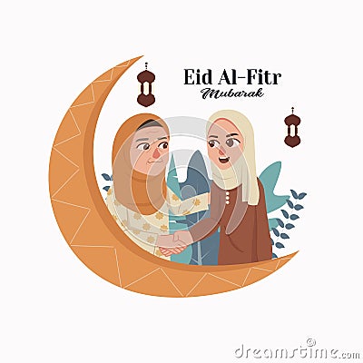 illustration of celebrating Eid al-Fitr Vector Illustration