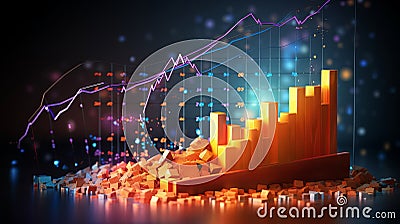 illustration of chart for business concept of interest rates and dividends financial Cartoon Illustration