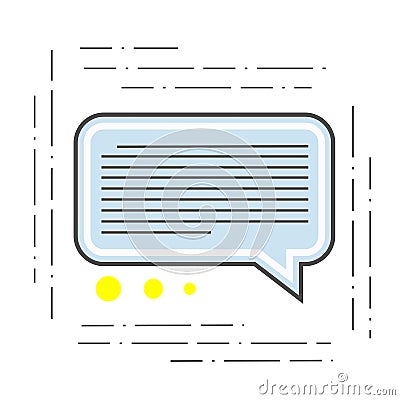 The illustration of a chat is modern. Icon of dialogue or communication of the flat line style Vector Illustration