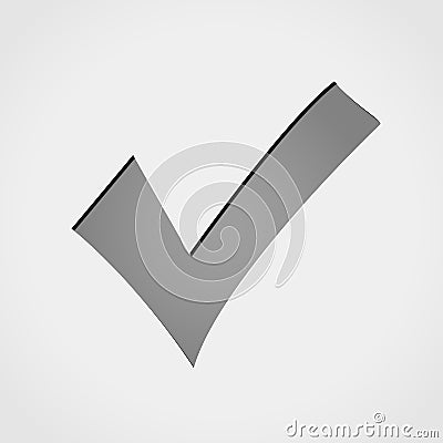 Check mark grey icon Vector Illustration