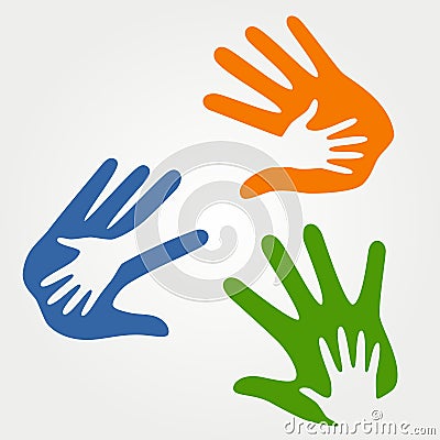 Illustration of hand in hand Vector Illustration