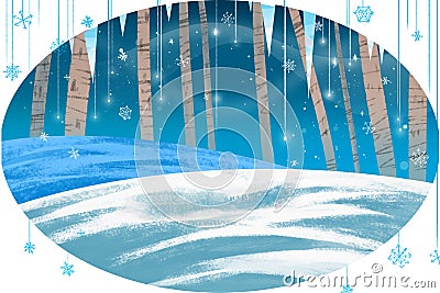 Illustration for Children: Winter Card. Stock Photo