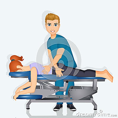 Chiropractic treatment and adjustment Stock Photo