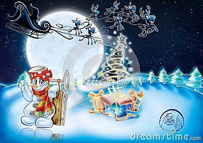 Illustration of Christmas card Stock Photo