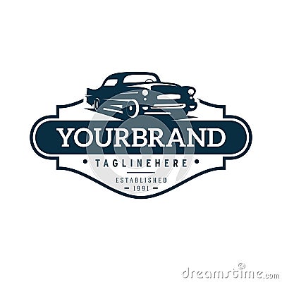Illustration classic car logo template Vector Illustration