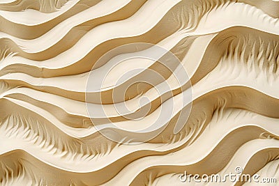 A closeup of the texture of sand, showing ripples and patterns within it. the background is a light beige, creating an overal Cartoon Illustration
