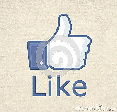 Facebook thumb like! Cartoon Illustration