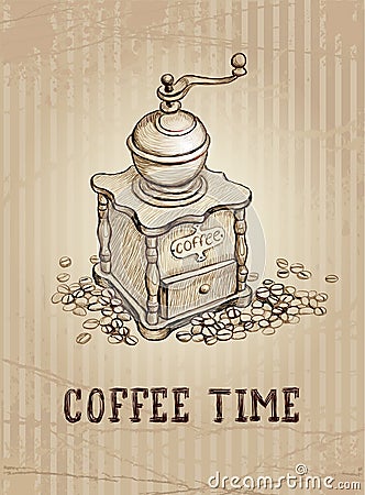 Illustration of coffee grinder Vector Illustration
