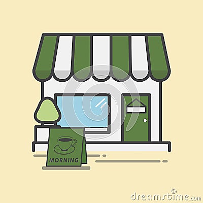 Illustration of coffee shop small business Stock Photo