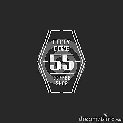 Illustration of coffee shop stamp banner Stock Photo