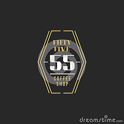 Illustration of coffee shop stamp banner Stock Photo