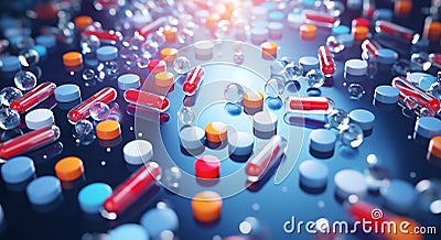 Illustration on the topic of medical medicines,Generated by AI Stock Photo