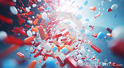 Illustration on the topic of medical medicines,Generated by AI Stock Photo