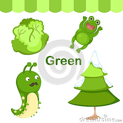 Illustration of color green group Vector Illustration