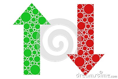 Illustration of colored arrows made from dots Vector Illustration
