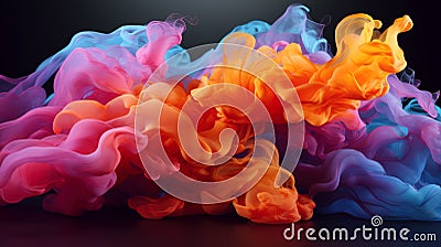 colored energies, multicolored smoke, background Cartoon Illustration