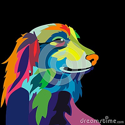 Illustration of colorful dog Vector Illustration