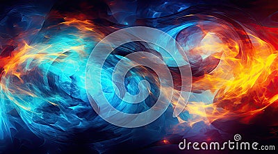 Illustration of a colorful fire abstract in the form of a swirl Stock Photo