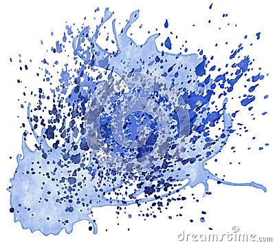 illustration of colorful watercolor blobs and splatters Cartoon Illustration