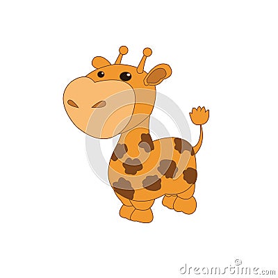 Illustration on the colorless background with a giraffe Vector Illustration