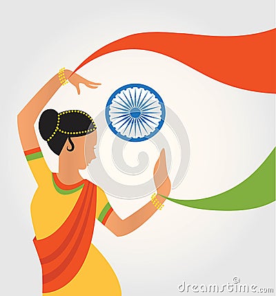 Illustration of colourful culture India with different form classical dance Vector Illustration