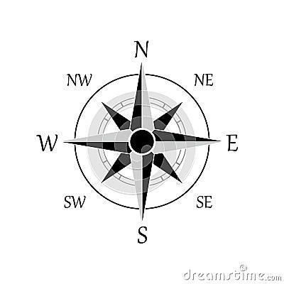 Illustration of a compass rose vector icon, eps 10 - Vector Vector Illustration