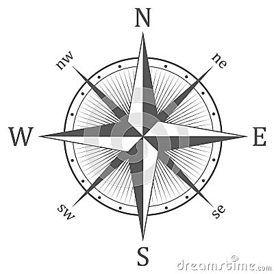 Illustration of a compass rose icon Stock Photo