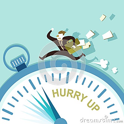 Illustration concept of hurry up Vector Illustration