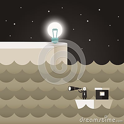 Illustration concept of searching for idea Vector Illustration