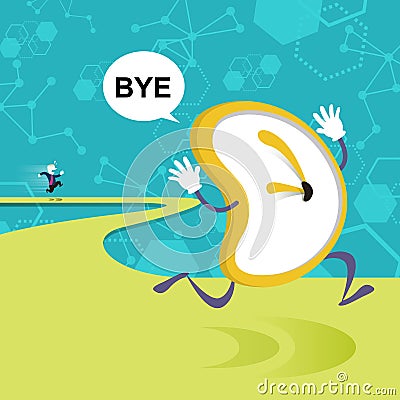 Illustration concept of time and tide wait for no man Vector Illustration