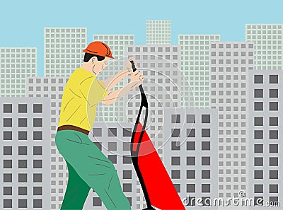 illustration of a construction worker Vector Illustration