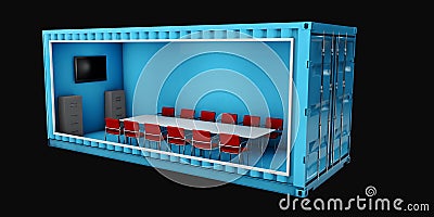 Illustration of Container Office. Reuse for building . Stock Photo