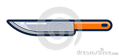 Illustration of cooking knife. Stylized kitchen utensil item. Vector Illustration