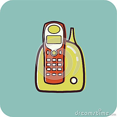 Illustration of a cordless phone Stock Photo
