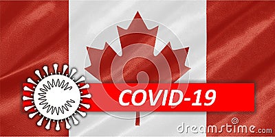 Coronavirus COVID-19 on Canada Flag Stock Photo