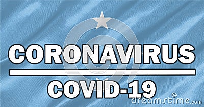 COVID-19 on Micronesia Flag Stock Photo