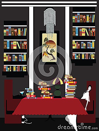 Illustration of a couple exhausted of reading Vector Illustration