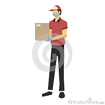 illustration of courier divery clip art Stock Photo