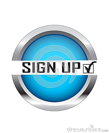 Illustration Creative design sign up web button on white background Stock Photo