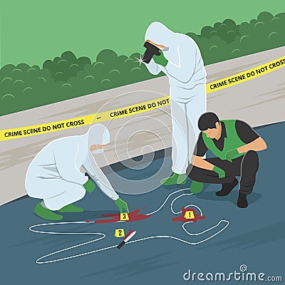 Crime Scene Investigation Vector Illustration Vector Illustration