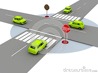 Illustration of crossroads Stock Photo