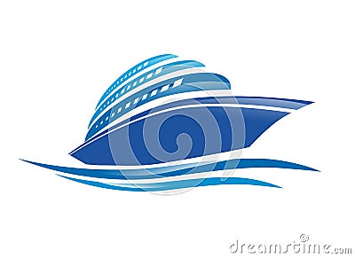 Cruise Ship Vector Illustration