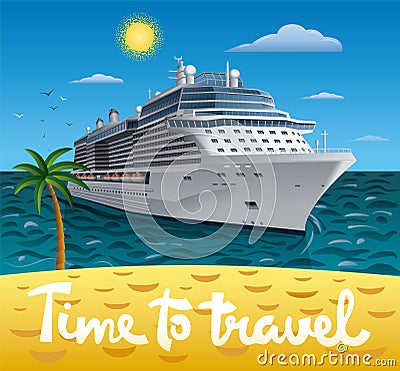 Cruise ship resort Vector Illustration