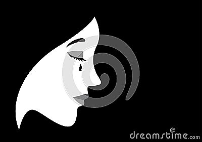 Illustration of a crying woman Vector Illustration