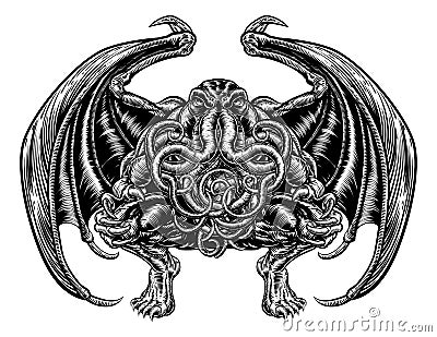 Cthulhu monster Vector Illustration