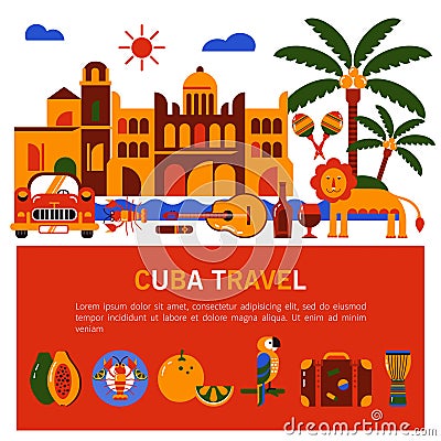 Illustration Cuba Havana Vector Illustration