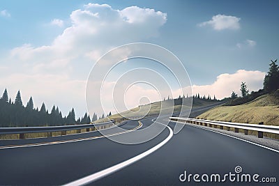 Curvy road windy road high, travel, destination scenics Cartoon Illustration