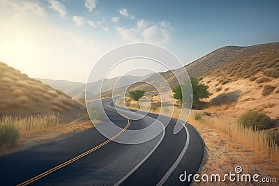 Curvy road windy road high, travel, destination scenics Cartoon Illustration